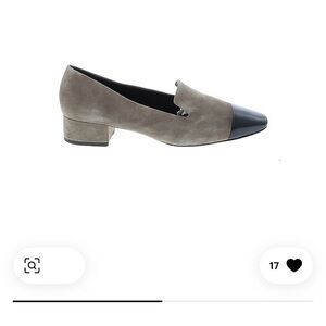 Veronica Beard Gray and Black Heeled Loafers size 8.5